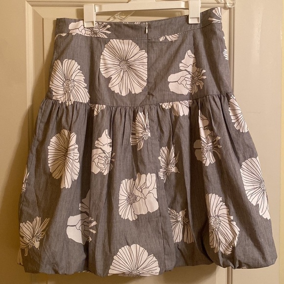 Joh Poplin Gray white Floral Print Bubble Skirt size 4 - Picture 8 of 9
